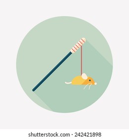 Pet cat toy flat icon with long shadow,eps10 