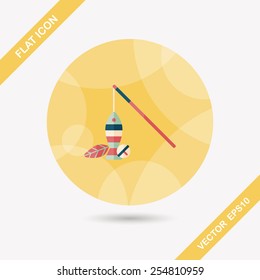 Pet cat toy flat icon with long shadow,eps10 