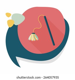 Pet cat toy flat icon with long shadow,eps10 