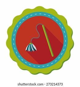 Pet cat toy flat icon with long shadow,eps10 