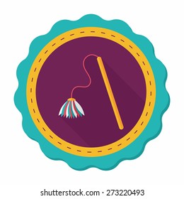 Pet cat toy flat icon with long shadow,eps10 