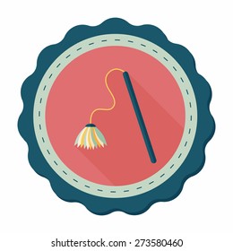 Pet cat toy flat icon with long shadow,eps10 