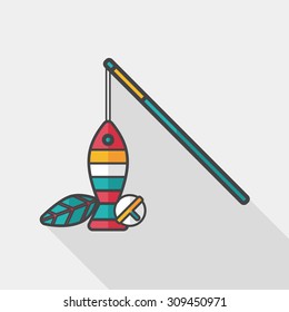 Pet cat toy flat icon with long shadow, eps10 