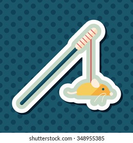 Pet cat toy flat icon with long shadow,eps10 