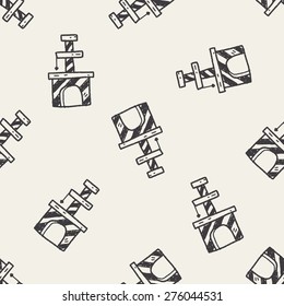 Pet cat tree doodle seamless pattern background