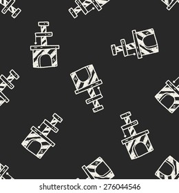 Pet cat tree doodle seamless pattern background