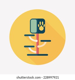 Pet cat tree flat icon with long shadow,eps10