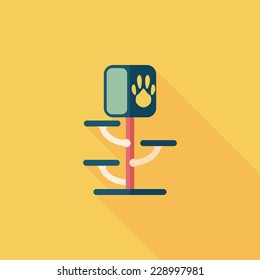 Pet cat tree flat icon with long shadow,eps10