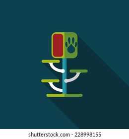 Pet cat tree flat icon with long shadow,eps10