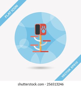 Pet cat tree flat icon with long shadow,eps10