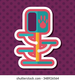 Pet cat tree flat icon with long shadow,eps10