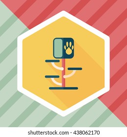 Pet cat tree flat icon with long shadow,eps10