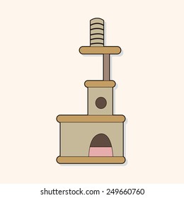 Pet cat tree theme elements vector,eps10