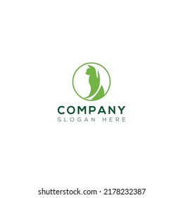 Pet Cat vector art logo design