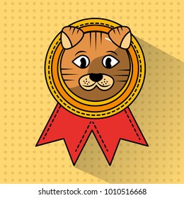pet cat winner medal ribbon award