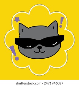 Pet Cat Yellow Flower Frame