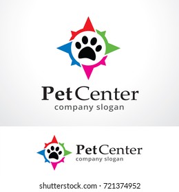 Pet Center Logo Template Design Vector, Emblem, Design Concept, Creative Symbol, Icon
