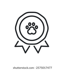 Pet certified thin line icons. Perfect pixel on transparent background