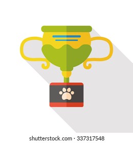pet champion trophy flat icon