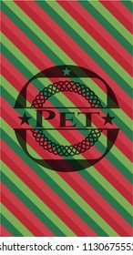 Pet christmas badge background.