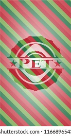 Pet christmas badge background.