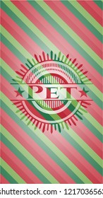 Pet christmas style emblem.