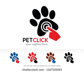 Pet Click Logo Symbol Template Design Vector, Emblem, Design Concept, Creative Symbol, Icon