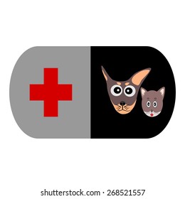 Pet clinic, dog and cat vector