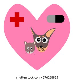 Pet clinic, Dog and Cat, vector