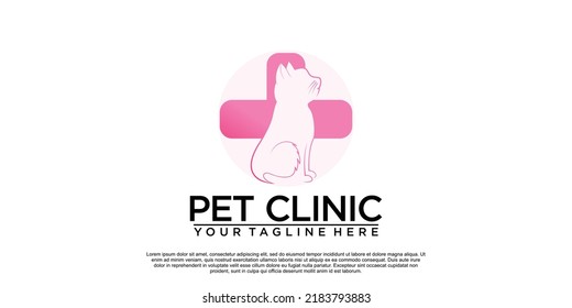 Pet Clinic logo design with creative unique style Premium Vector