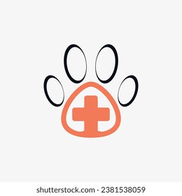 Pet clinic logo design with dog cat icon logo and creative element concept