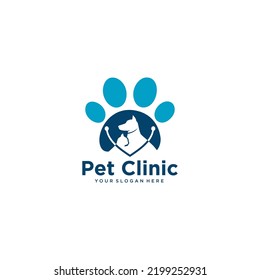 Pet Clinic Logo Design Vector