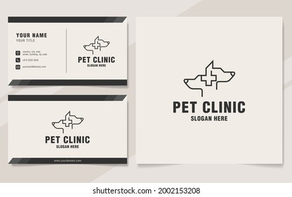 Pet clinic logo template on monogram style