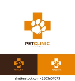 Pet clinic logo vector design. Suitable for business, medical, pet care, animal and health