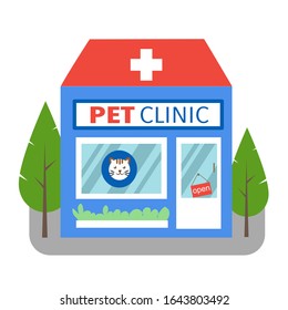 Pet Clinic, Veterinary Care, Vet Clinic, Pet Hospital For Animals Concept Vector Illustration On White Background.