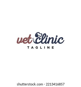 Pet clinic word mark logo vector template