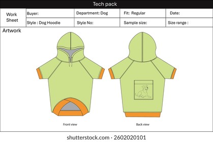 pet cloth flat sketch mock up design illustration 