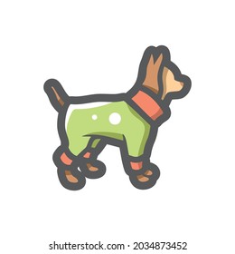 Pet Clothes doggy Vector icon Cartoon illustration.