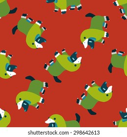 Pet Clothes flat icon, eps10 seamless pattern background