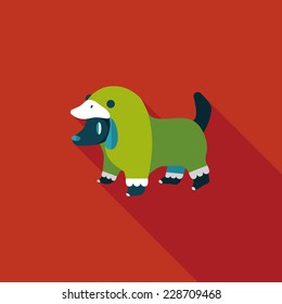 Pet Clothes flat icon with long shadow, eps10