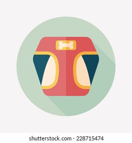 Pet Clothes flat icon with long shadow, eps10