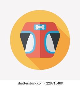 Pet Clothes flat icon with long shadow, eps10