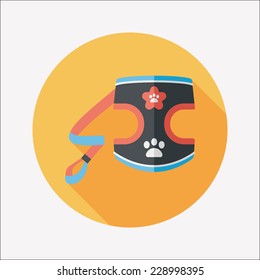Pet Clothes flat icon with long shadow, eps10