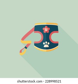 Pet Clothes flat icon with long shadow, eps10