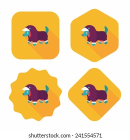 Pet Clothes flat icon with long shadow, eps10