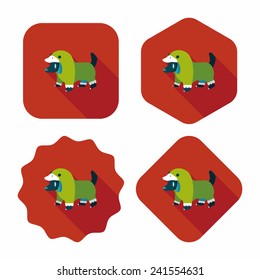 Pet Clothes flat icon with long shadow, eps10