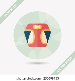 Pet Clothes flat icon with long shadow, eps10