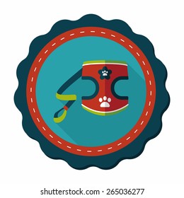Pet Clothes flat icon with long shadow, eps10