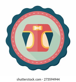 Pet Clothes flat icon with long shadow, eps10