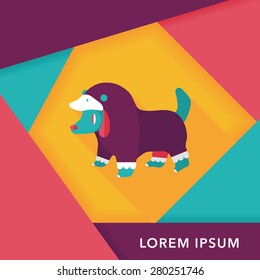 Pet Clothes flat icon with long shadow, eps10
